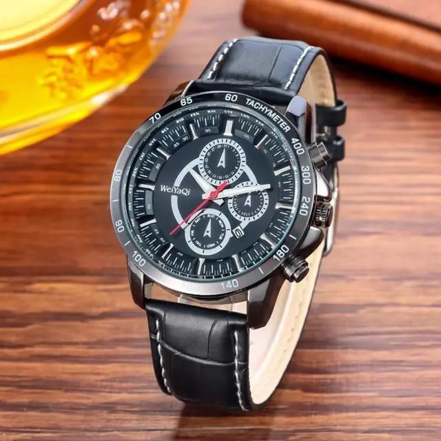 Alt view image 6 of 7 - WeiYaQi 89031 Fashion Quartz Movement Wrist Watch with Leather Band