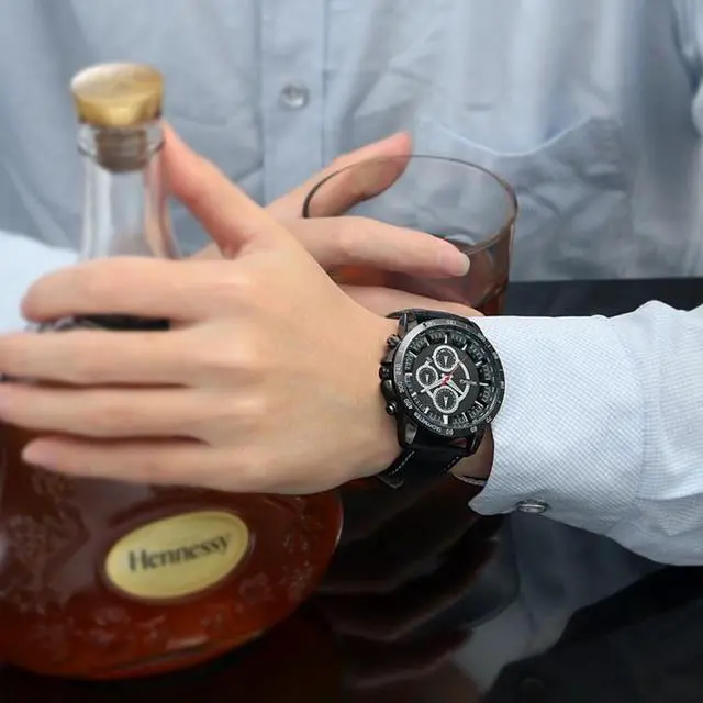 Alt view image 7 of 7 - WeiYaQi 89031 Fashion Quartz Movement Wrist Watch with Leather Band