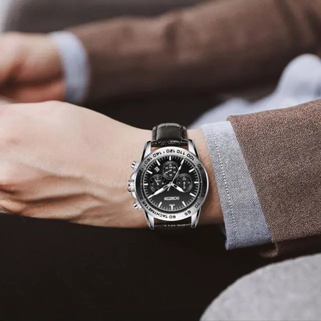 Alt view image 7 of 7 - OCHSTIN 6117C Multifunctional Quartz Waterproof Men Leather Watch OCHSTIN 6117C (Black)