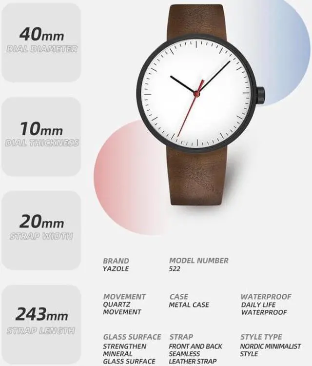 Alt view image 2 of 7 - YAZOLE 522 Red & Blue Pointer Quartz Movement Sports Watch (G)