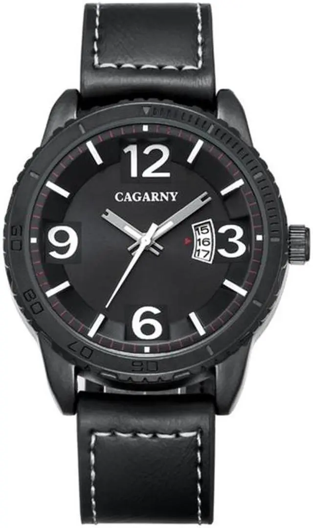Alt view image 2 of 7 - CAGARNY 9857 Fashion Quartz Movement Wrist Watch with Leather Band (Brown)