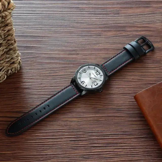 Alt view image 5 of 7 - CAGARNY 9857 Fashion Quartz Movement Wrist Watch with Leather Band (Brown)