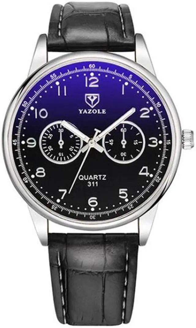 Main image of YAZOLE Men Business Quartz Watch (311 Black Tray Black Belt)