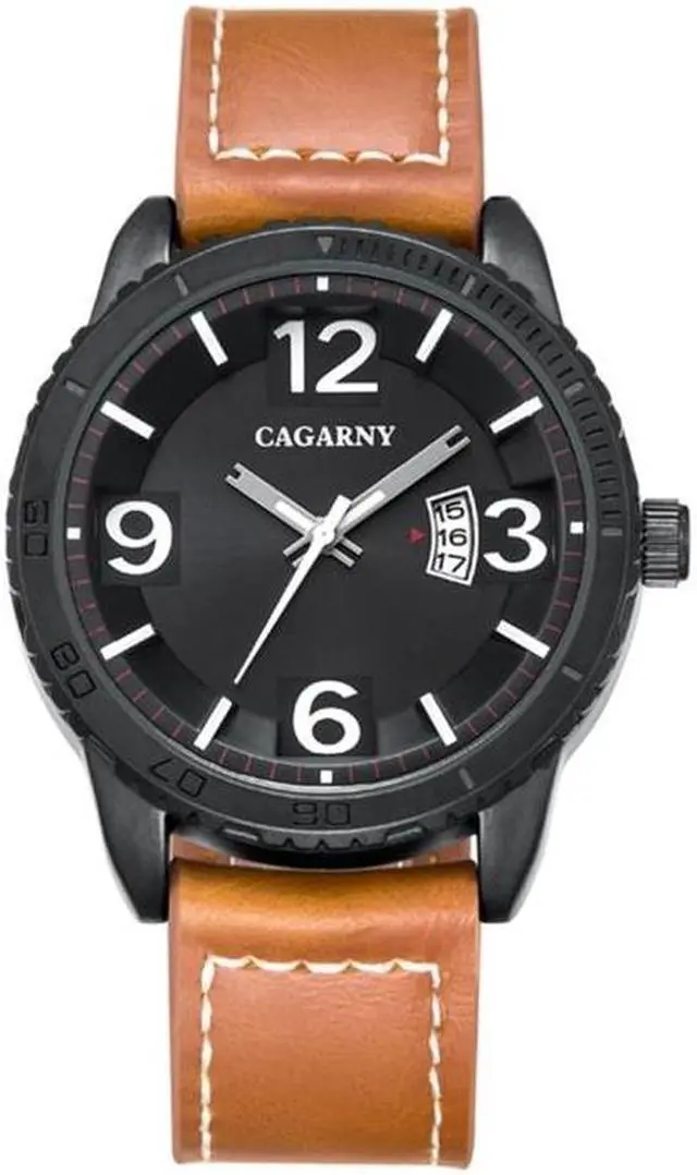Main image of CAGARNY 9857 Fashion Quartz Movement Wrist Watch with Leather Band (Brown)