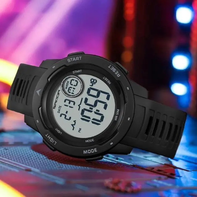 Alt view image 4 of 7 - SANDA 2125 Luminous Waterproof Dual Display Electronic Watch (Red)