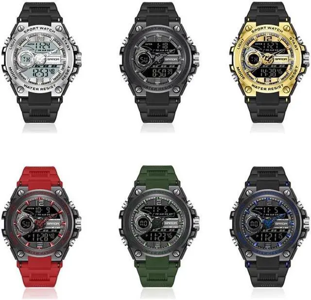 Alt view image 2 of 7 - SANDA 6092 Luminous Dual Time Display Waterproof Sports Watch