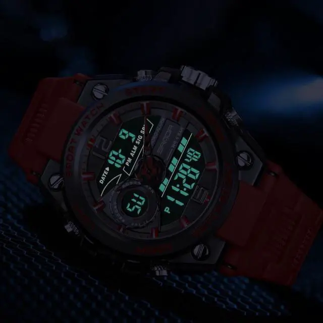 Alt view image 5 of 7 - SANDA 6092 Luminous Dual Time Display Waterproof Sports Watch