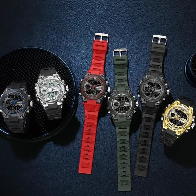 Alt view image 6 of 7 - SANDA 6092 Luminous Dual Time Display Waterproof Sports Watch