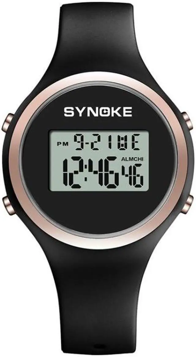 Main image of SYNOKE 9108 Student Silicone Strap Electronic Watch (Black)