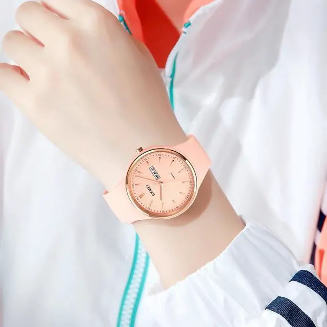 Alt view image 6 of 7 - SKMEI 1747 Simple Bar scale Dial Silicone Strap Quartz Watch for Ladies (Navy Blue)