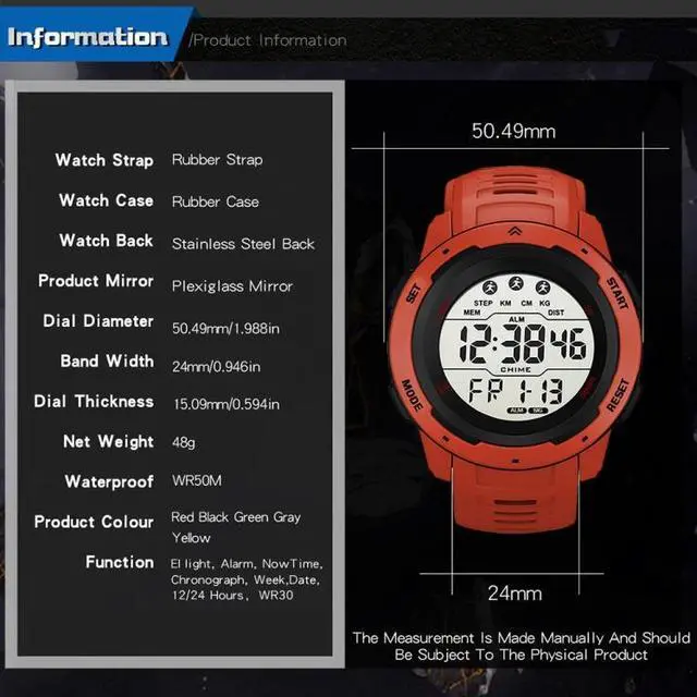 Alt view image 3 of 7 - SYNOKE 9811 Luminous Large Screen Outdoor Running Student Watch (Grey)