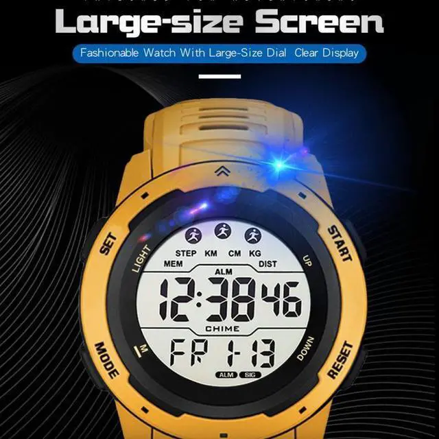 Alt view image 6 of 7 - SYNOKE 9811 Luminous Large Screen Outdoor Running Student Watch (Grey)