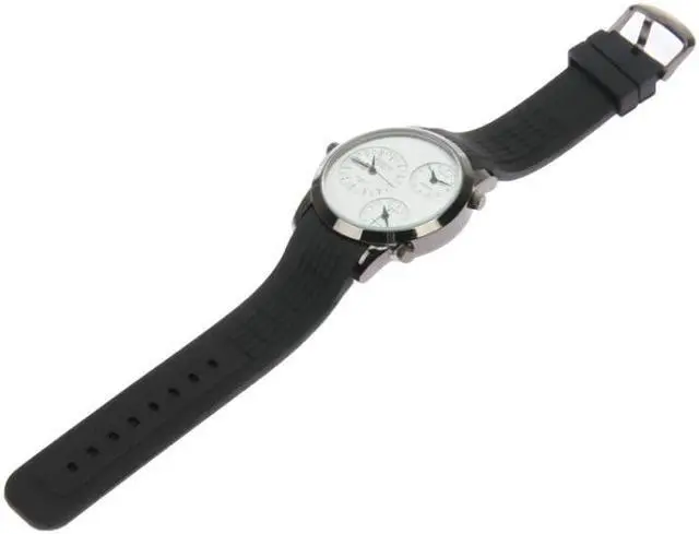 Alt view image 5 of 7 - Fashion 3 Dial Quartz Wrist Calendar Watch with Silicone Strap (White)