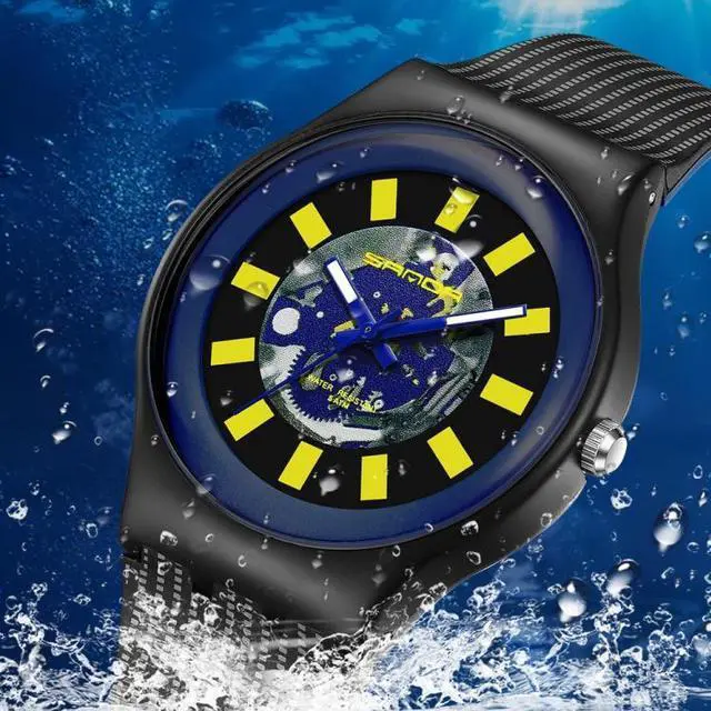 Alt view image 3 of 7 - SANDA 3207 Fashion Waterproof  Electronic Sports Watch (White+Green)