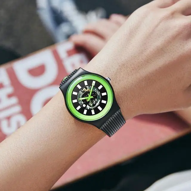 Alt view image 7 of 7 - SANDA 3207 Fashion Waterproof  Electronic Sports Watch (White+Green)