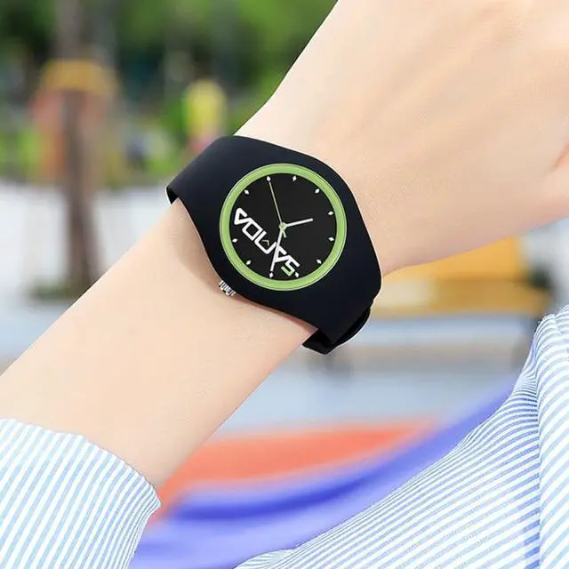 Alt view image 6 of 7 - SANDA 6076 Simple Scale Round Dial Ladies Silicone Strap Quartz Watch (White Orange)