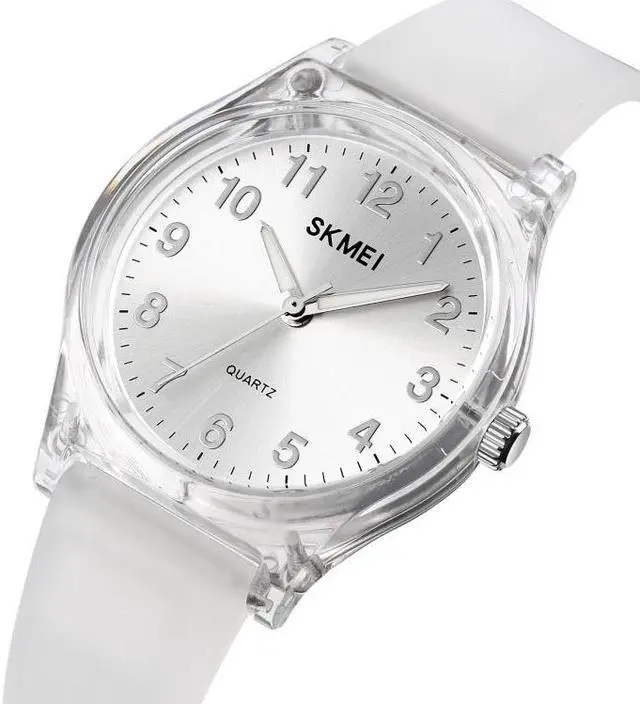 Alt view image 2 of 7 - SKMEI 1760 Stainless Steel Buckle Silicone Strap Waterproof Quartz Watch (Purple Transparent)