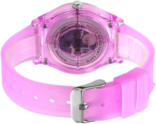 Alt view image 4 of 7 - SKMEI 1760 Stainless Steel Buckle Silicone Strap Waterproof Quartz Watch (Purple Transparent)