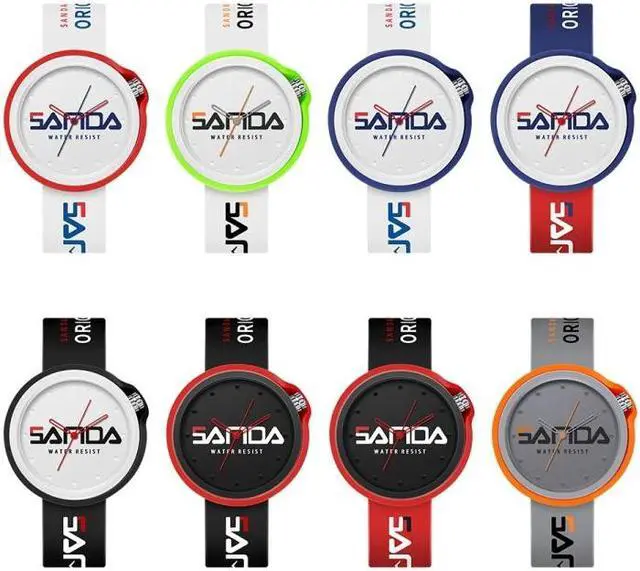 Alt view image 2 of 7 - SANDA 3200 Silicone Belt Quartz Sports Watch For Men And Women (Black Red)