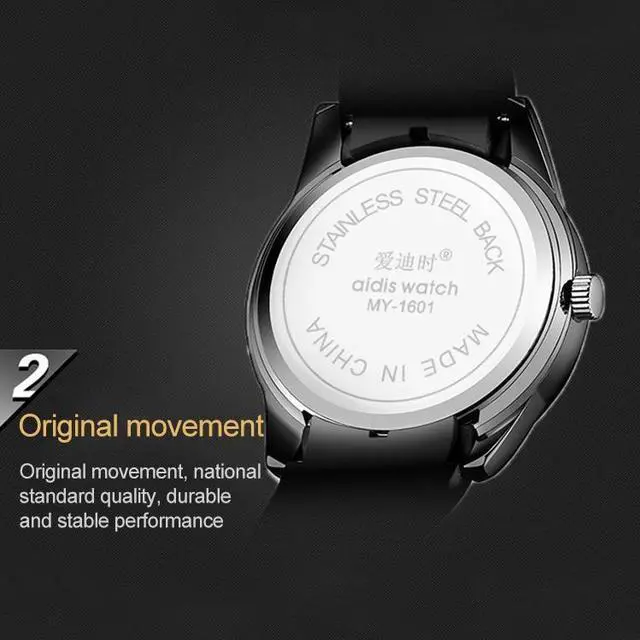 Alt view image 6 of 7 - L addies MY-1601 Regular Version Silicone Watchstrap Quartz Watch, Support Calendar (Yellow)