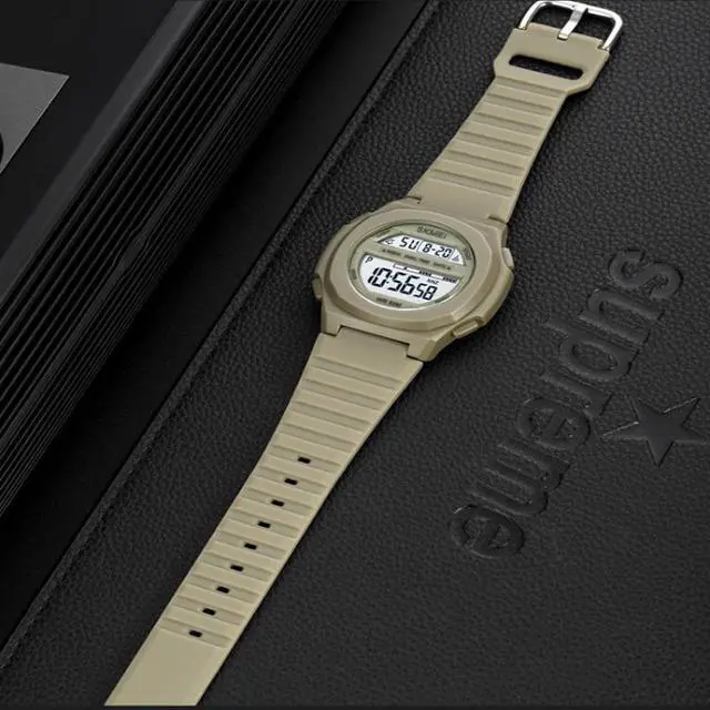 Alt view image 6 of 7 - SKMEI 1821 Stainless Steel Buckle Silicone Strap Electronic Watch (Black Gold)