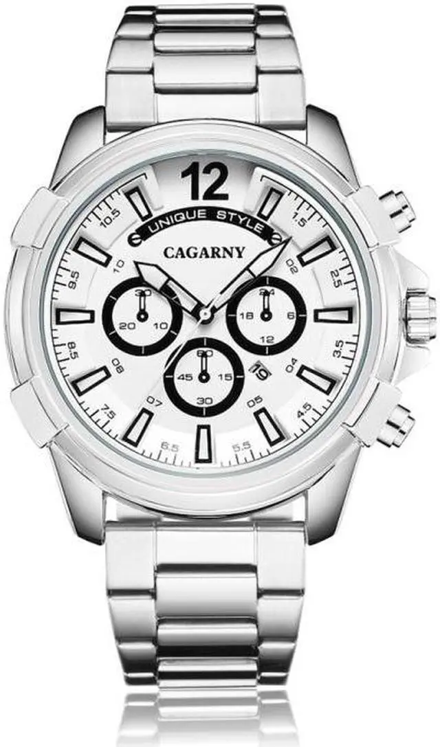 Alt view image 2 of 4 - CAGARNY 6882 Fashion Waterproof Quartz Watch with Stainless Steel Band (Style 1)