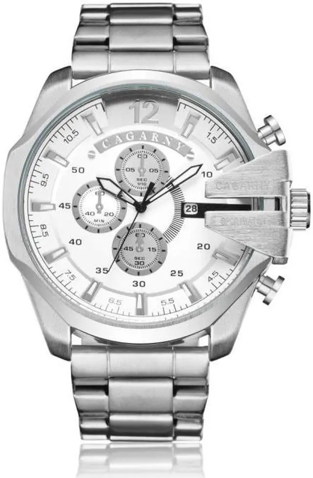 Alt view image 2 of 4 - CAGARNY 6839 Fashion Waterproof Quartz Watch with Stainless Steel Band (Style 3)