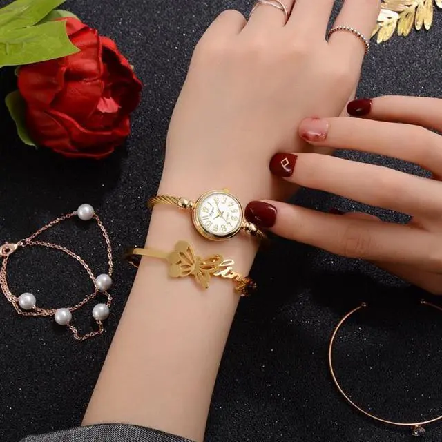 Alt view image 6 of 7 - Lvpai Ladies Retro Round Large Dial Alloy Twisted Thin Chain Watch (P432White)