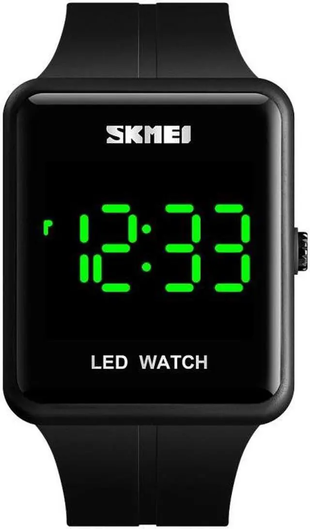 Main image of SKMEI 1541 Fashion Led Watch Square Couple Model Waterproof Electronic Watch Silicone Watch (Black)