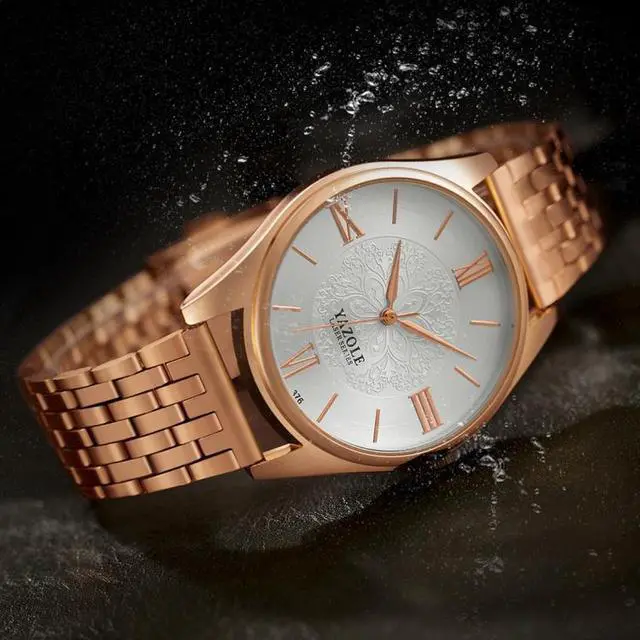 Alt view image 4 of 7 - YAZOLE 376 Men Fashion Business Steel Strap Band Quartz Wrist Watch (White)