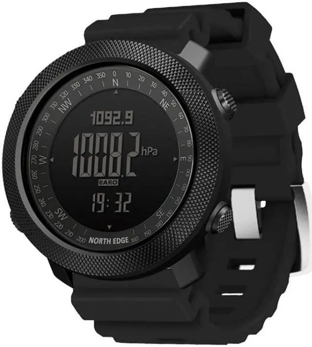 Main image of NORTH EDGE Multi-function Waterproof Outdoor Sports Electronic Smart Watch, Support Humidity Measurement / Weather Forecast / Speed Measurement, Style:Silicone Strap, Size:Silicone Strap (Bl