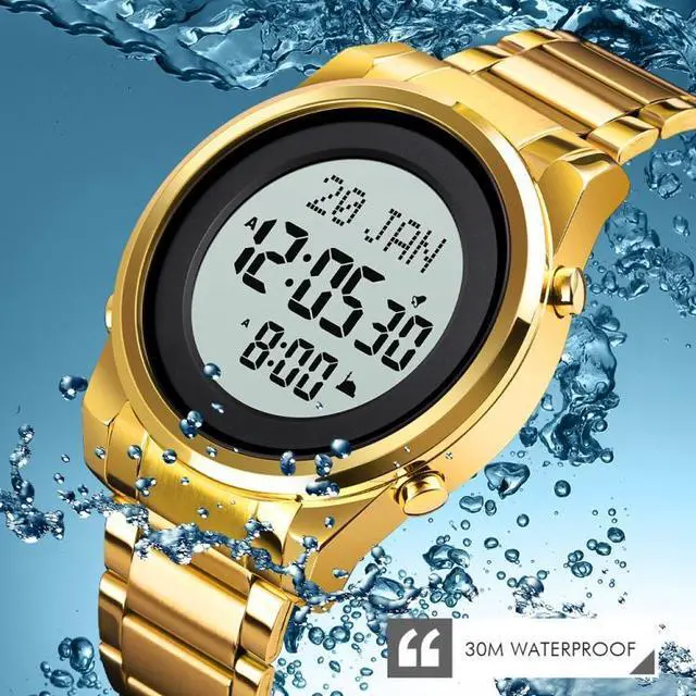 Alt view image 5 of 7 - SKMEI 1734 Muslim Worship Multifunctional Reminder Prayer Direction Men Watch, Color: Silver Silver