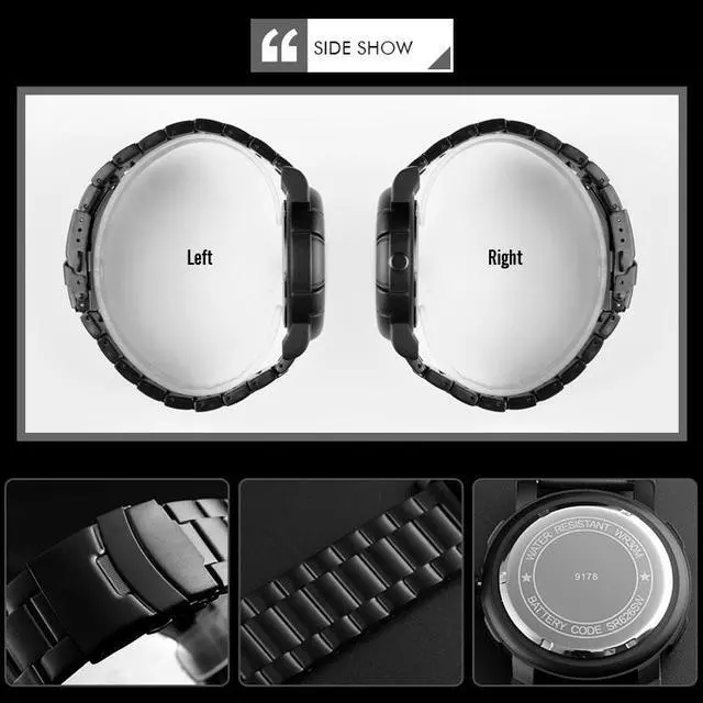 Alt view image 5 of 7 - SKMEI 9178 Skull Pattern Multifunctional Outdoor Men Fashion Waterproof Quartz Wrist Watch (Silver)