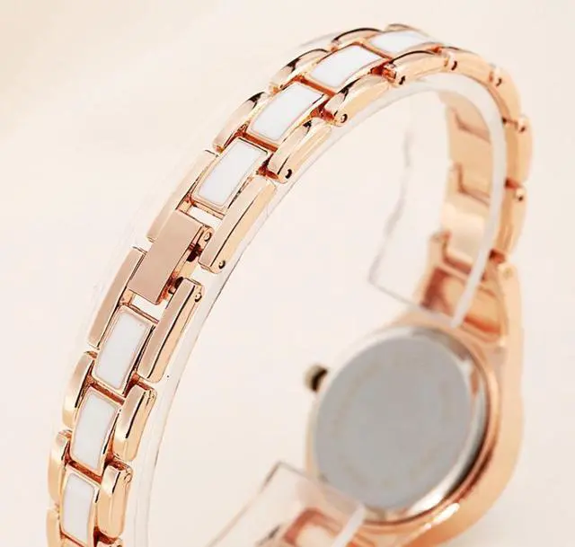 Alt view image 6 of 7 - Lvpai Round Dial Two-Color Stainless Steel Strap Bracelet Quartz Watch for Women (Silver Black)