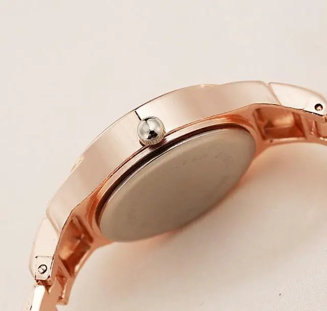 Alt view image 7 of 7 - Lvpai Round Dial Two-Color Stainless Steel Strap Bracelet Quartz Watch for Women (Silver Black)