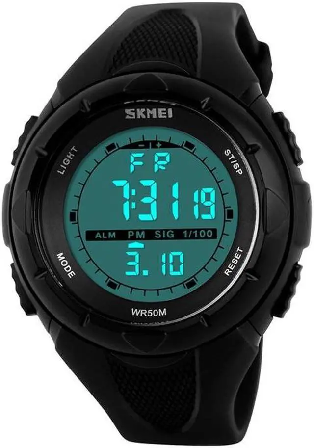 Main image of SKMEI 1025 Multifunctional Female Outdoor Fashion Waterproof Large Dial Silicone Watchband Wrist Watch (Black)