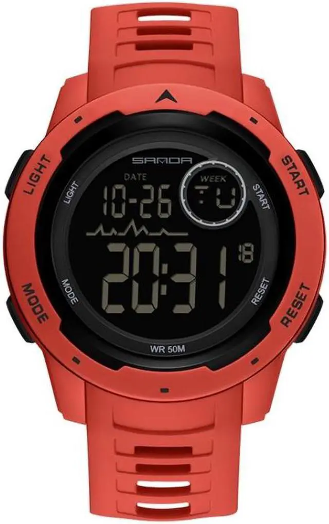 Main image of SANDA 2125 Luminous Waterproof Dual Display Electronic Watch (Red)