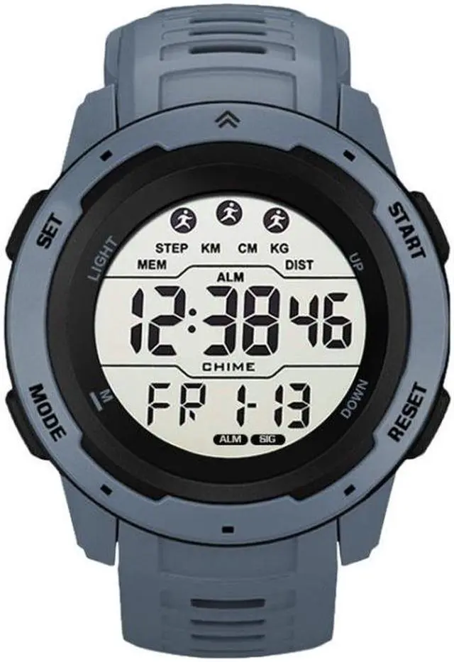 Main image of SYNOKE 9811 Luminous Large Screen Outdoor Running Student Watch (Grey)