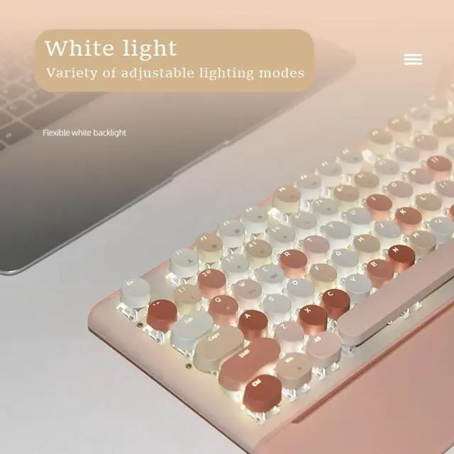 Alt view image 5 of 7 - Mofii GEEZER G7 107 Keys Wired / Wireless / Bluetooth Three Mode Mechanical Keyboard, Cable Length: 1.5m (Brown)