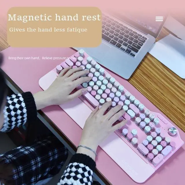 Alt view image 6 of 7 - Mofii GEEZER G7 107 Keys Wired / Wireless / Bluetooth Three Mode Mechanical Keyboard, Cable Length: 1.5m (Brown)