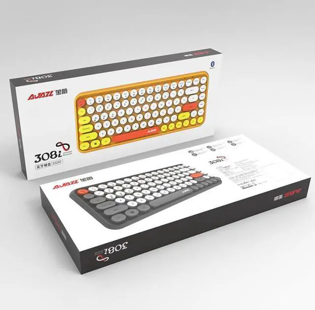 Alt view image 5 of 7 - Ajazz 308I 84 Keys Tablet Mobile Phone Computer Household Office Bluetooth Keyboard (Yellow)