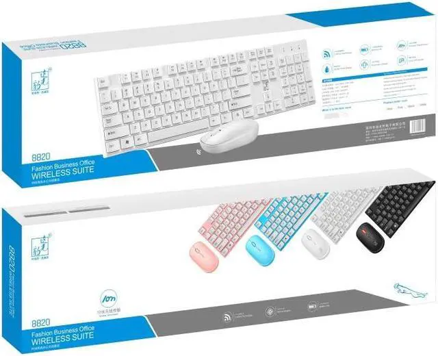 Alt view image 2 of 7 - ZGB 8820 Candy Color Wireless Keyboard + Mouse Set (White)