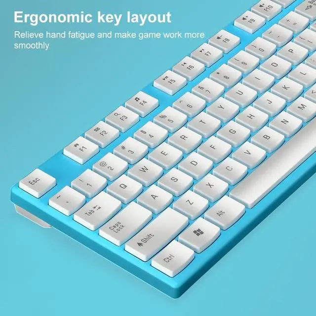 Alt view image 4 of 7 - ZGB 8820 Candy Color Wireless Keyboard + Mouse Set (White)