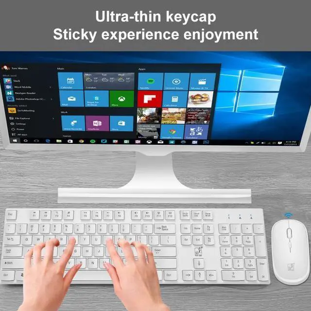 Alt view image 6 of 7 - ZGB 8820 Candy Color Wireless Keyboard + Mouse Set (White)