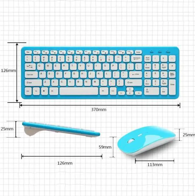 Alt view image 3 of 6 - MLD-568 Office Gaming Mute Wireless Mouse Keyboard Set MLD-568 White (White)