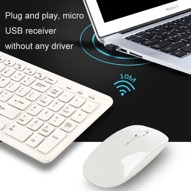 Alt view image 5 of 6 - MLD-568 Office Gaming Mute Wireless Mouse Keyboard Set MLD-568 White (White)