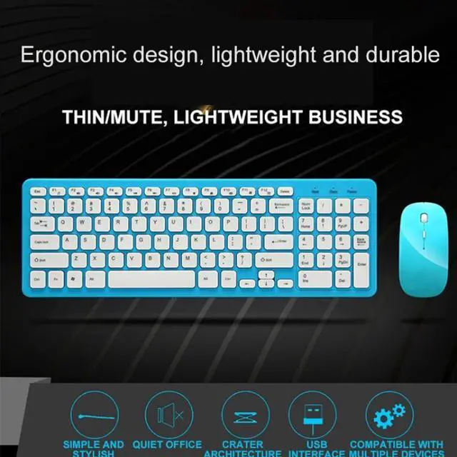 Alt view image 6 of 6 - MLD-568 Office Gaming Mute Wireless Mouse Keyboard Set MLD-568 White (White)