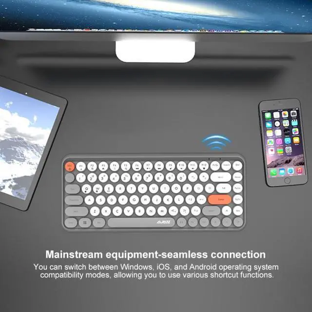 Alt view image 6 of 7 - Ajazz 308I 84 Keys Tablet Mobile Phone Computer Household Office Bluetooth Keyboard (Yellow)
