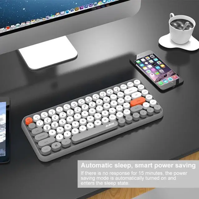 Alt view image 7 of 7 - Ajazz 308I 84 Keys Tablet Mobile Phone Computer Household Office Bluetooth Keyboard (Yellow)