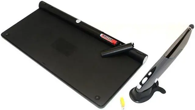 Alt view image 3 of 6 - KM-909 2.4GHz Smart Stylus Pen Wireless Optical Mouse + Wireless Keyboard Set (Black)